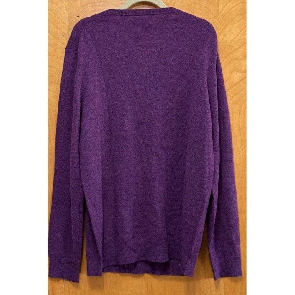 Club Room Luxury 100% Cashmere V-Neck Sweater Amethyst Purple Men's Size M NEW - Picture 3 of 9